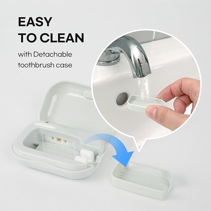 HuBDIC HubiCare Toothbrush Case, Pastel Color Portable Mini Toothbrush Covers with Holder, Rechargeable Travel Home Toothbrush And Holder, Cleaner Case for All Electric & Manual Toothbrushes (Blue)