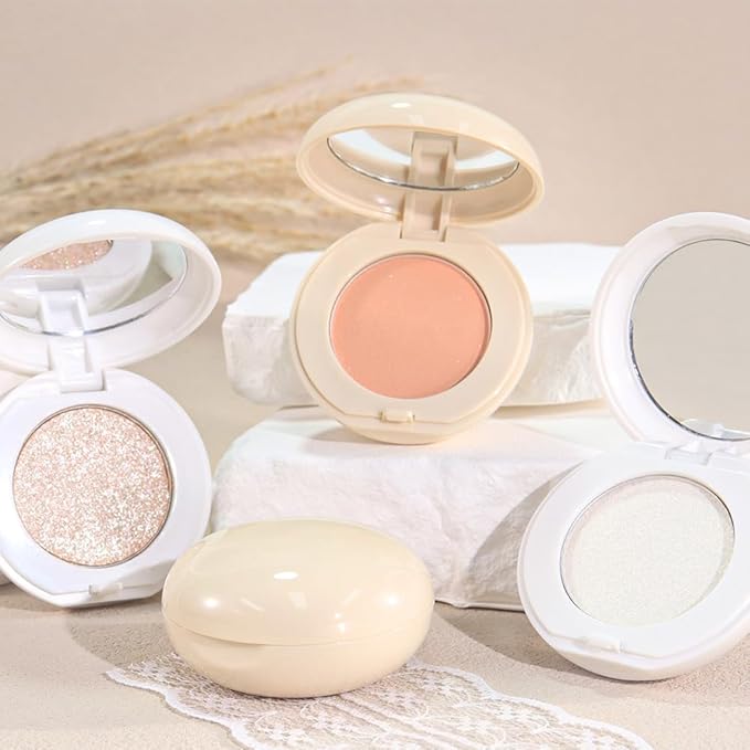 Single Cream Eyeshadow,Diamond White Shimmer Eye shadow Pallette,Long Lasting Glitter Eyeshadow,Soft Shimmer Eye Makeup,Vegan & Cruelty-Free Mini Eye shadow for Brown Blue Green Eyes. 04#