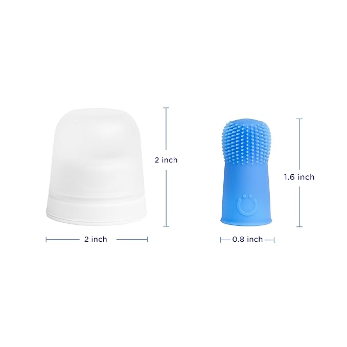 Ubbi Baby Silicone Finger Toothbrush with Storage Case, Food-Grade Platinum Silicone, Oral Care for Infants and Babies, 2 Pack, Polaris Blue