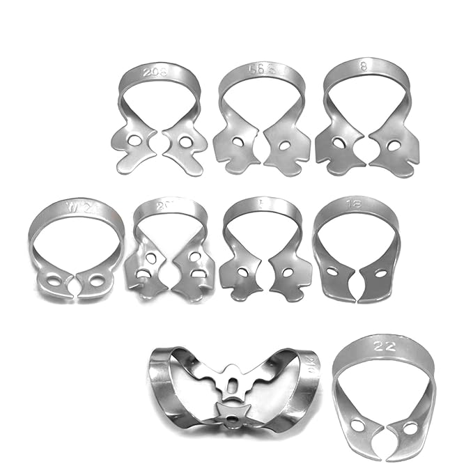 MEDSPO Professional Dental Rubber Dam Clamps | Endodontic Hygenic Brinker Universal Retractors| Tissue Gingival Lower Molars | Restorative Instruments Tools CE (32 Piece Set)