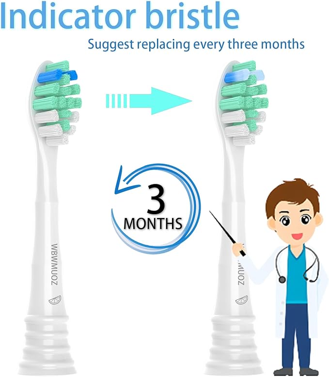 Replacement Toothbrush Heads Compatible with Philips Sonicare Replacement Heads C2, 6 Pack