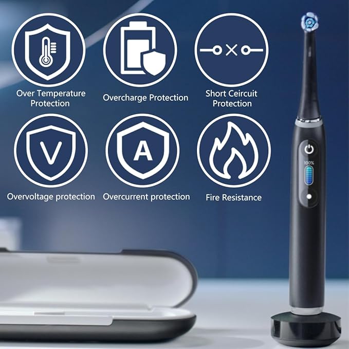 Upgrade Magnetic Charger Replacement for O RAL-B iO Series 7/8/9 Electric Toothbrush, Magnetic Charging Base Compatible for O -RAL-B Electric Toothbrush Series (Black) by GruDawu