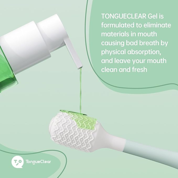 Tongue Cleaner Gel - Fresh Mint Tongue Cleaning Paste for Bad Breath & Halitosis | 2 Pack