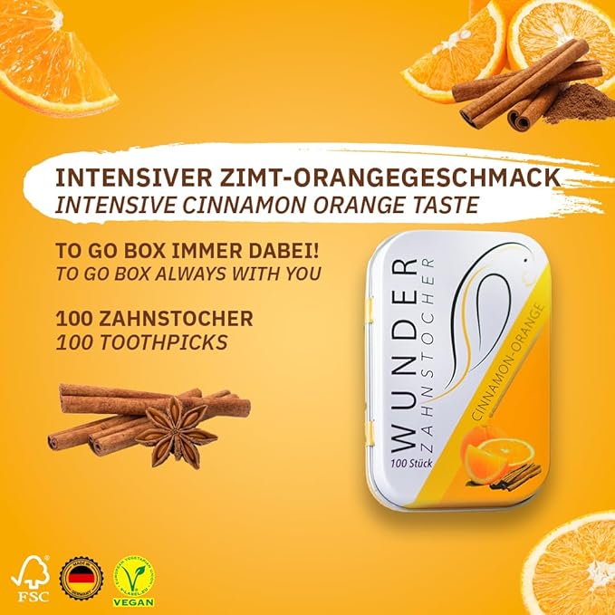Wonder Toothpick - Flavored toothpicks - Stop Nail Biting - Fresh Breath with Flavored toothpicks - Teeth Cleaning to go - Sugar-Free, Vegan