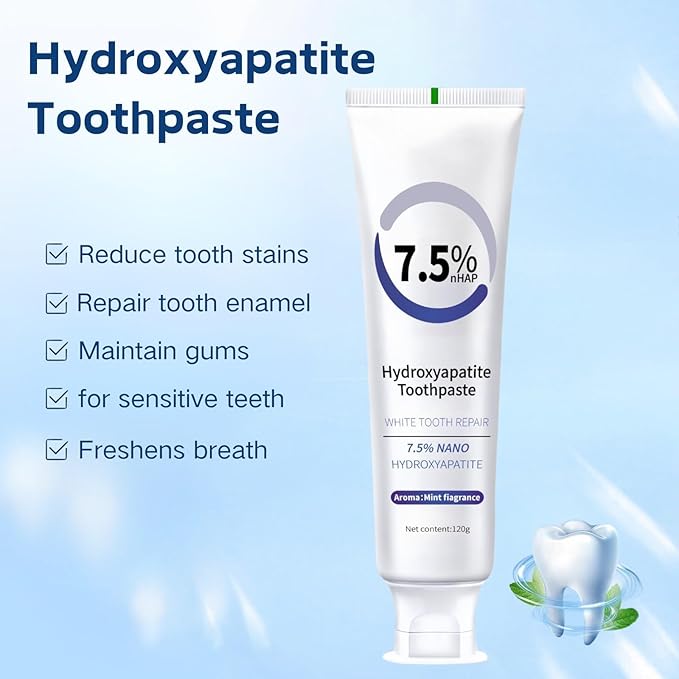 Hydroxyapatite Toothpastes for Enamel Protection and Tooth Strengthening, Fluoride-Free | Gentle | Mint | Fresh Breath, 4.23 oz (1)