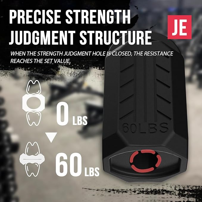 JE Jaw Exerciser for Men and Women, 40-110 LBS, 8 Resistance Levels, Silicone Jawline Exercise Tablets, Slims and Tone The Face,16 Count (1 Pack)