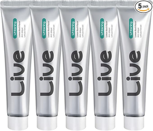 Whitening Toothpaste 20g x 5 Pack – Fluoride-Free, Stain Removal, Enamel Strengthening, Natural Ingredients, Hydrogen Peroxide, Fresh Mint Flavor, Sensitive Teeth Friendly