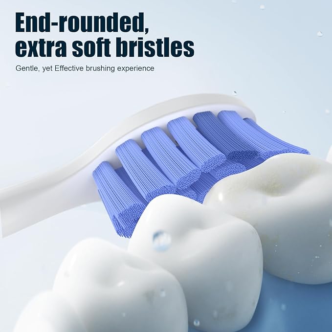 Toptheway Extra Soft Replacement Toothbrush Heads Compatible with Philips Sonicare Optimal Gum Care for Sensitive Teeth G2 C2 C1 4100 Snap-on, 4 Pack