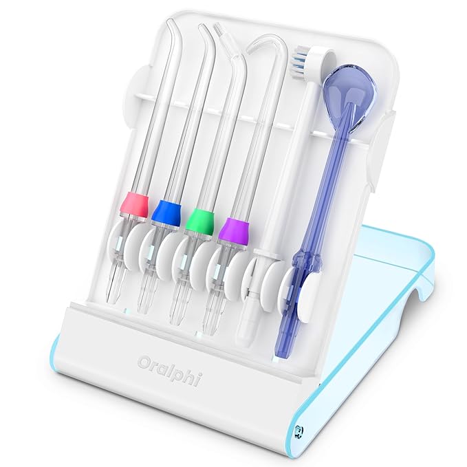 Replacement Tips for Waterpik, Water Flosser Replacement Heads Parts for Waterpik Oral Irrigator (Aquaflosser 6 Tips Tongue Combo & Storage Case Bundle)