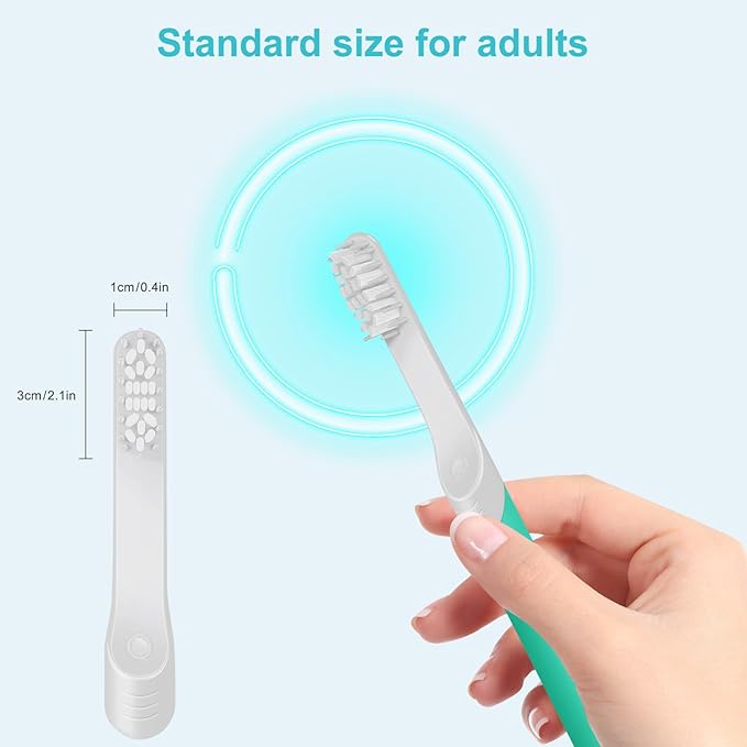 Toothbrush Replacement Heads Compatible with Quip Sonic Toothbrush-Soft Bristle Adult Refill Toothbrush Heads, Light Gray, 4-Pack