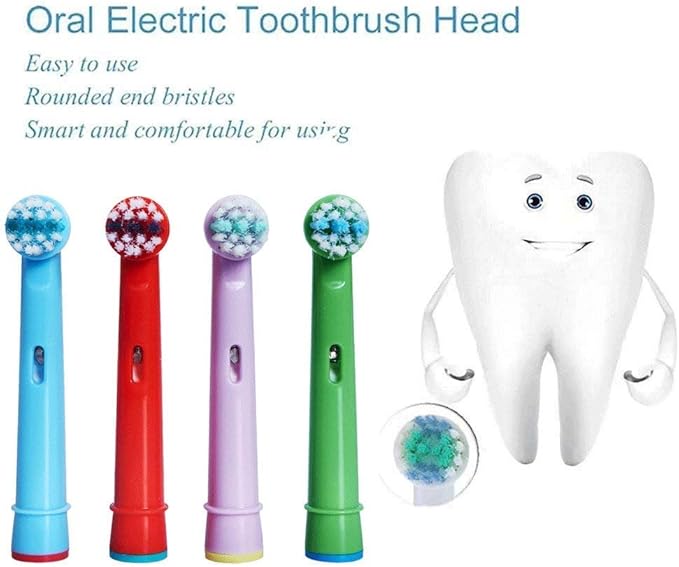 Kids Toothbrush Replacement Heads for Oral-B, Extra-Soft Bristles, for Oral-B Braun and Electric Brushes, Except Vitality Sonic, CrossActino Power, Sonic Complete, Pulsonics, EB-10A