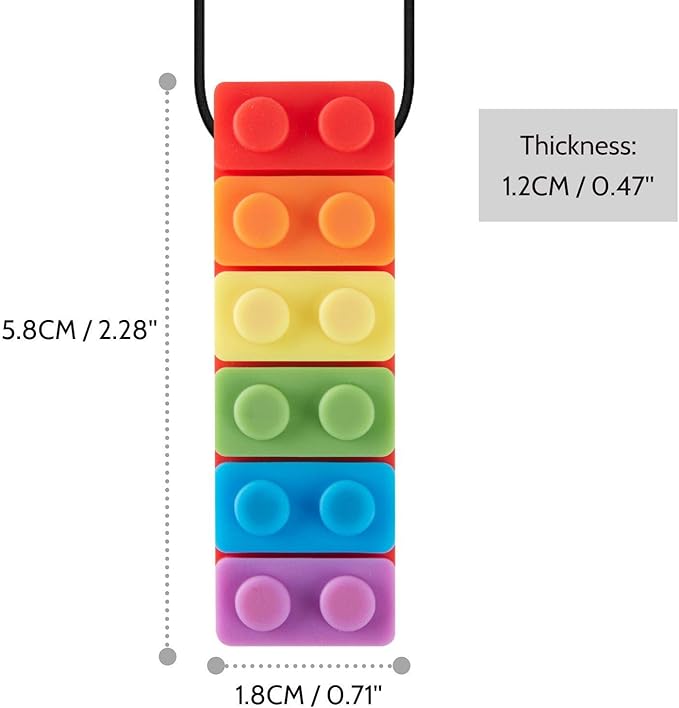 Promax 3 Pack Sensory Chew Necklaces for Kids Toddlers with Autism ADHD,Biting Needs,Oral Motor Chewy Stick,Silicone Teether Toys for Autistic Chewers,Gum-Friendly