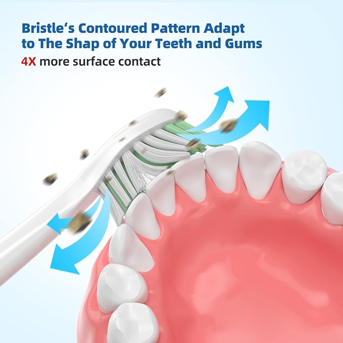 One Series Replacement Toothbrush Heads Pisonicleara Compatible with sonicare Philips One Series BH1022/03 HY1100/02 HY1102 (8-pc) Battery Brush, Mango Snow White Travel Refill