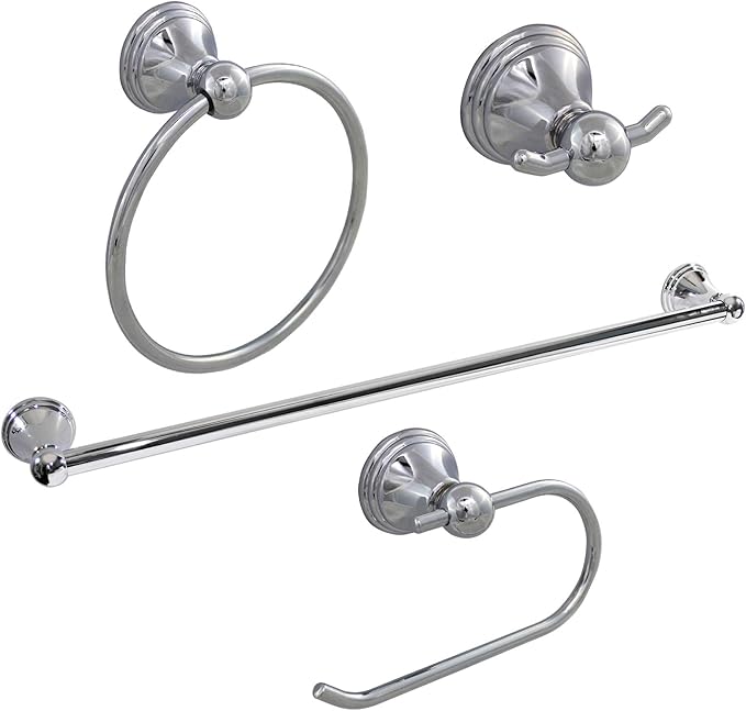 Formosa Design Hardware Classic 4-Piece Bathroom Accessories Set (Polished Chrome)