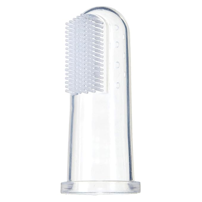 Brilliant Baby Finger Toothbrush - Silicone Gum Massager and Teether Brush for Babies and Toddlers - Kids Love Them, Clear, 2 Count (02551C)