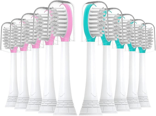 Kids Replacement Toothbrush Heads 10 Pack for Philips Sonicare Electric Toothbrush Soft Brush Head for Child 7+ for Boy Girl,5pink+5blue
