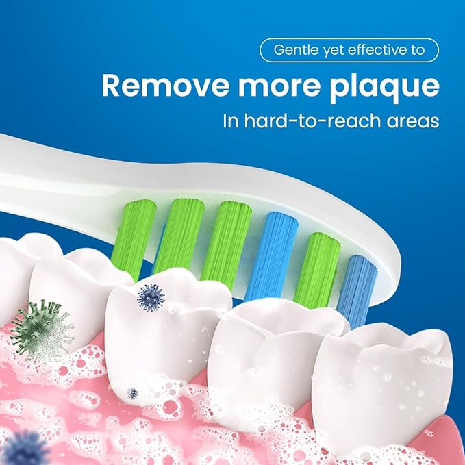 10 Pack Replacement Toothbrush Heads Compatible with 7am2m Electric Toothbrush AM100 AM105 AM111 AM101, Electric Toothbrush Heads with Dustproof Covers, White