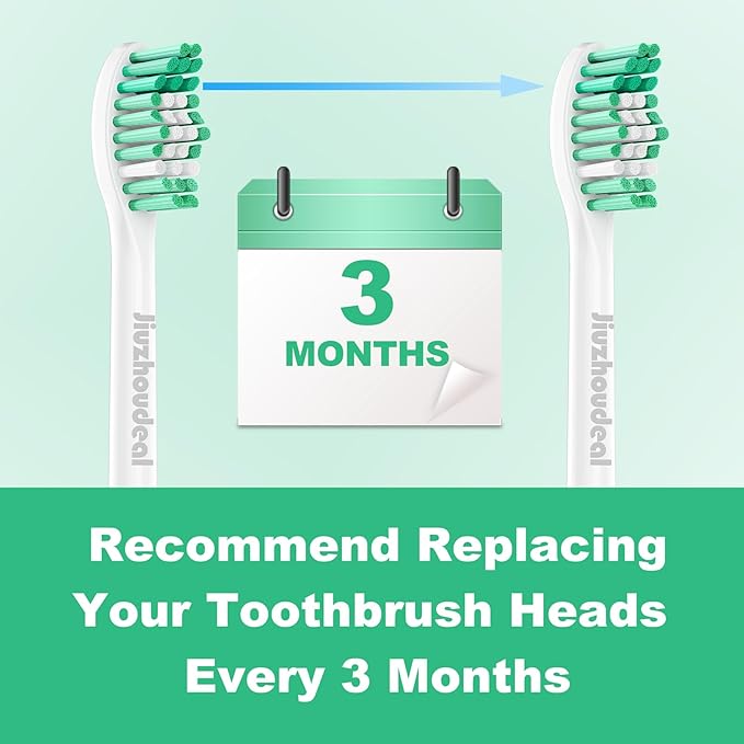 Replacement Toothbrush Heads for Philips Sonicare E-Series, Compatible with Sonicare Essence, Elite, Advance, CleanCare Screw-on Electric Toothbrush HX7022/66, 6 Pack