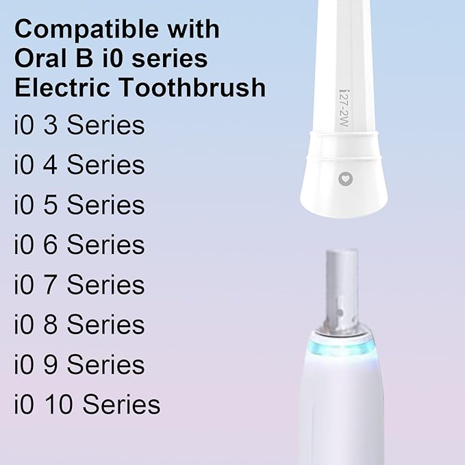 6pcs iO Replacement Heads Compatible with Oral B IO 2/3/4/5/6/7/8/9/10 Series Electric Toothbrush,Compatible with Oral B io Series Toothbrush Heads with Medium Bristles,White