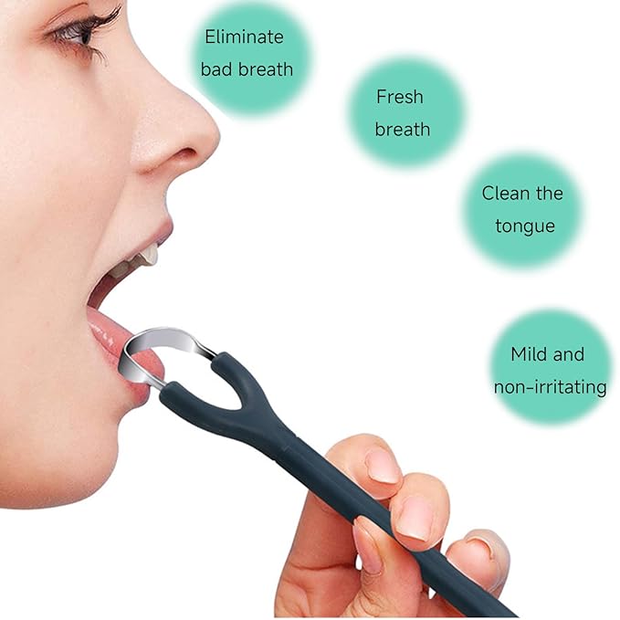 4 Pcs Tongue Scraper for Adults, 4 Colors Stainless Steel Metal Oral Cleaner, Reusable Tongue Hygiene Tool, Portable Tool for Travel and Home Use