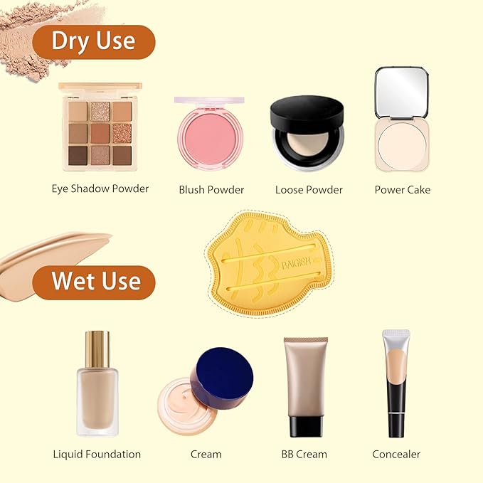 Makeup Sponge Set For Foundation Concealer, Triangle Powder Puff Soft Sponges Blender, Latex Free Blender Sponge For Liquid, Cream, and Powder Seamless & Flawless Makeup (Yellow)