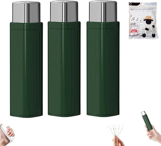 Portable Floss Dispenser with 100 Pcs Dental Floss, Dental Floss Dispenser Dental Floss Picks Case,Portable Automatic Floss Dispenser Floss Organizer Travel Floss Case (Green-3PCS)
