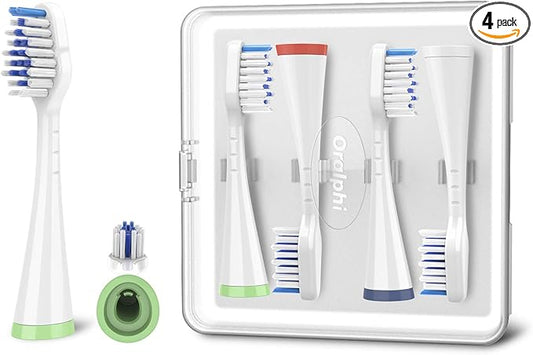 Toothbrush Replacement Heads for Waterpik Complete Care 5.0/9.0 (CC-01/WP-861), STRB-4WW, (4-Pack, White)