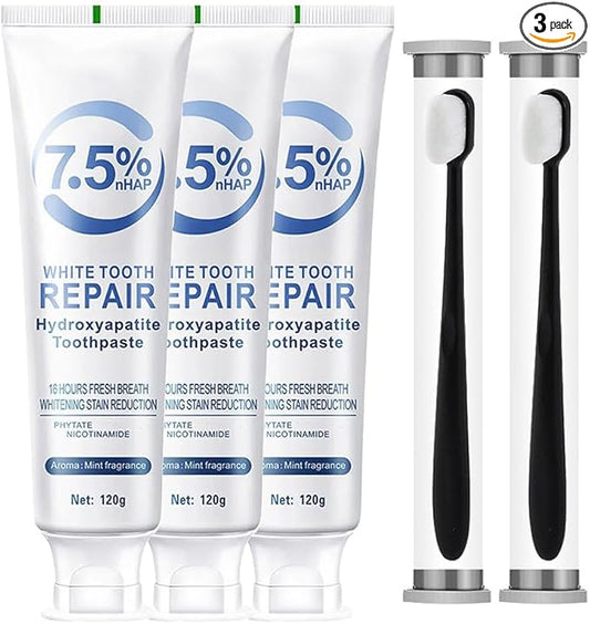 Hydroxyapatite Toothpaste for Enamel Protection & Tooth Strength, Mint Flavor, Fresh Breath, Daily Use