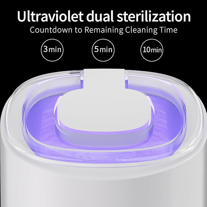 Ultrasonic denture cleaner, Retainer Cleaner Machine for Dentures, Mouth Guards, Braces, Toothbrush Heads, Jewelry, 45kHz Retainer Cleaning, 3 Modes for All Denture Appliances (White)