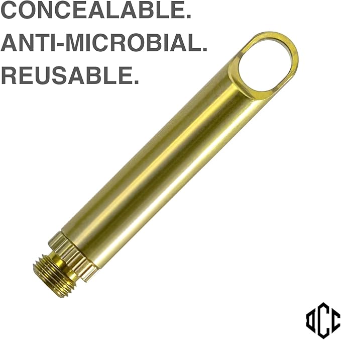 DAILYCARRYCO. TiPick Titanium Toothpick Holder - Portable Metal Travel Toothpick - Reusable EDC Micro Toothpick - Compact & Convenient - Carry On-the-Go - Titanium Construction, Citron