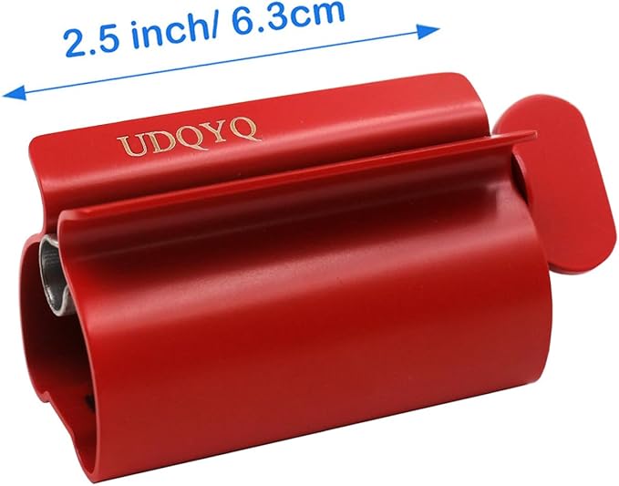 Toothpaste Squeezer - Metal Tube Squeezer Stainless Steel Tube Wringer UDQYQ Toothpaste seat Holder Stand (Red)