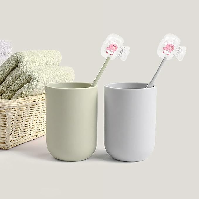 Upgrade Travel Toothbrush Head Covers Toothbrush Protector Cap Brush Pod Case Protective Portable Plastic Clip for Household Travel, Bathroom, School, Camping, Business (H, 2 Pack)