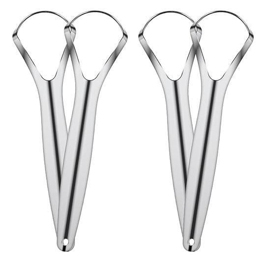 4 Pcs Tongue Scraper Stainless Steel Tongue Cleaners Wide Head Tongue Cleaner Tool Reduce Bad Breath Tongue Scraper for Fresh Breath
