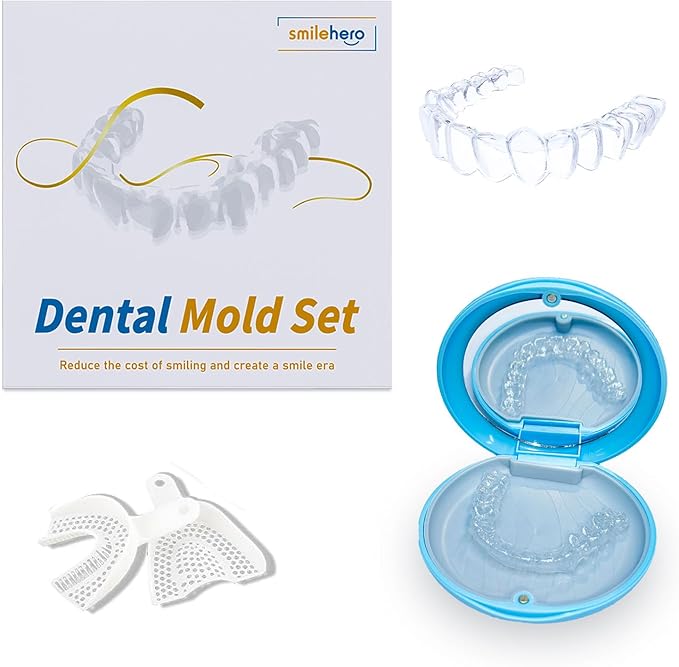 Custom Night Guard for Bruxism, Teeth Grinding & Clenching, Comfortable & BPA-Free Mouthguard, Includes Case & Easy-to-Use Mold Kit, Relieves Jaw Tension & Protects Teeth