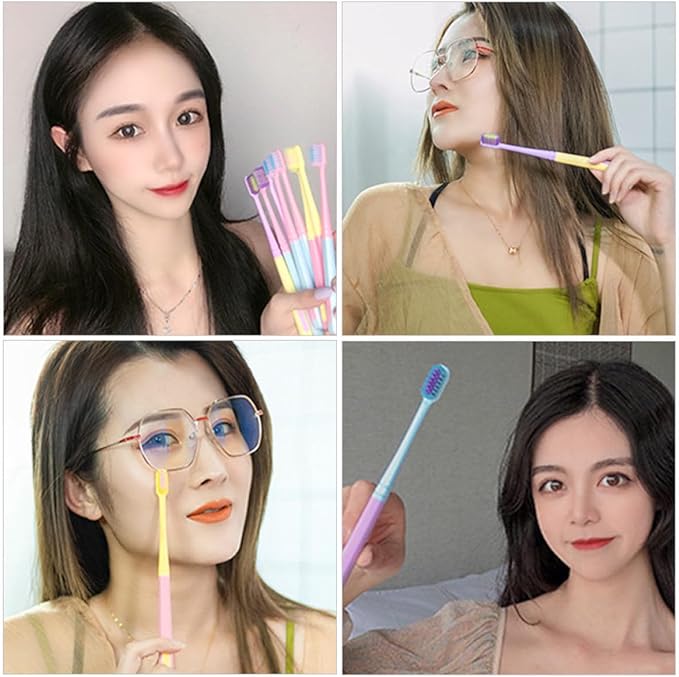 8Pcs Flexible Bristle Toothbrush with Small Heads for Adults Women and Men Soft Bristles for Deep Cleaning Gums and Plaque Removal Suitable for Fresh Breath and Daily Oral Care