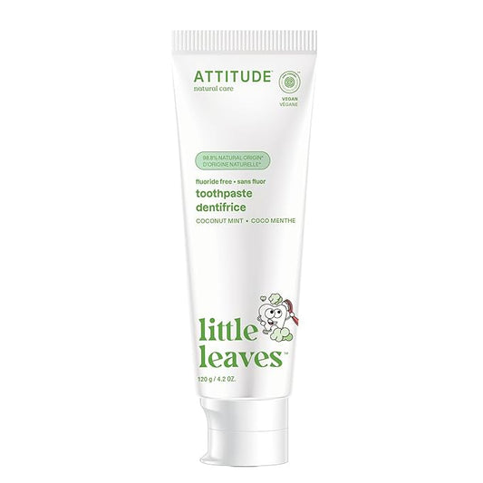 ATTITUDE Fluoride-Free Toothpaste, Plant- and Mineral-Based Ingredients, Vegan, Cruelty-Free and Sugar-Free, Coconut and Mint 4.2 Oz