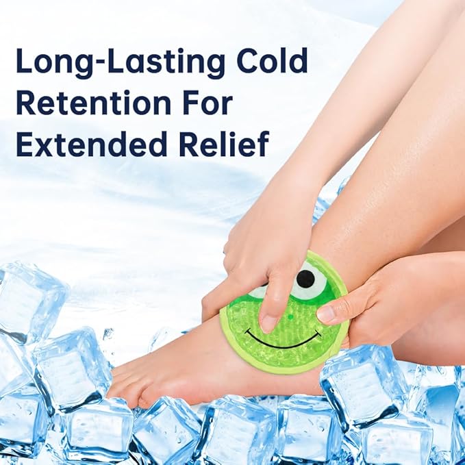 Gel Ice Pack for Injuries 2 Packs Cute Reusable Hot Cold Gel Packs for Fever Pain Relief Wisdom Teeth First Aid and Neck Head Arms Legs Knee Ankle
