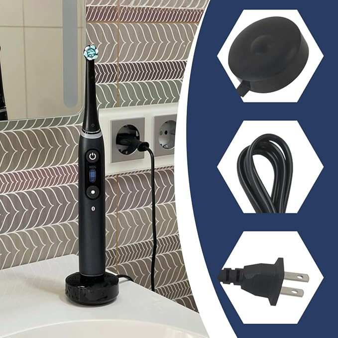 Upgrade Magnetic Charger Replacement for O RAL-B iO Series 7/8/9 Electric Toothbrush, Magnetic Charging Base Compatible for O -RAL-B Electric Toothbrush Series (Black) by GruDawu
