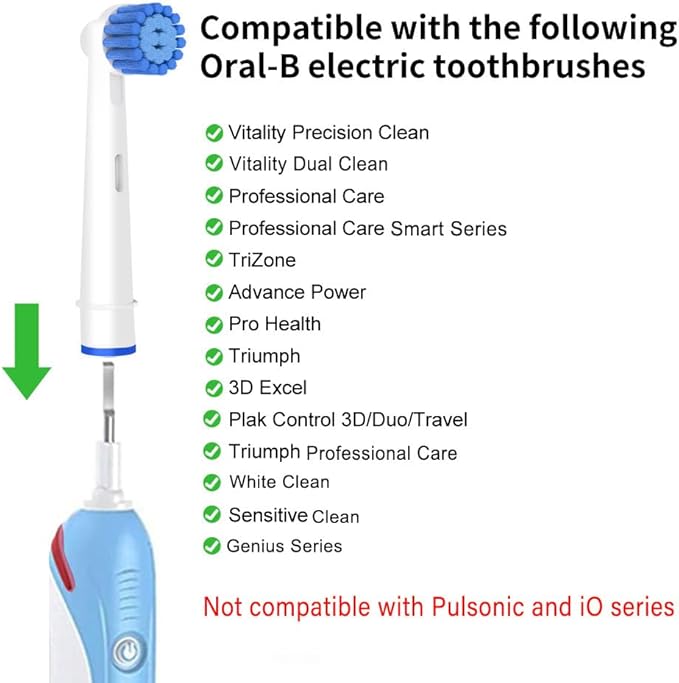 Sensitive Gum Care Brush Heads Compatible with Oral-B Electric Toothbrush, 16 Pcs Professional Toothbrush Heads for Oral B Replacement Heads Refill Pro 500/1000/1500/3000/3757/5000/7000/7500/8000.