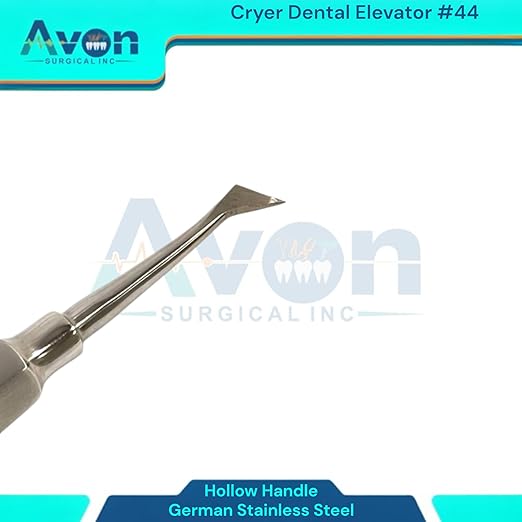 Root and Tooth Extraction Dental Cryer Elevator Pick, Sharp Angled Tip, Color-Coded Handle Ends | Autoclave-Safe German Stainless Steel Dental Instruments (1, #44 Cryer - Gold End)