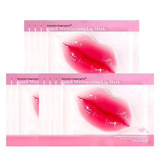 30 PCS Lip Mask Collagen Mouth Masks Sheet for Dry Lips, Gel Lip Mask Pack for Remove Dead Skin, Moisturizes and Fine Lines (Peach Red)