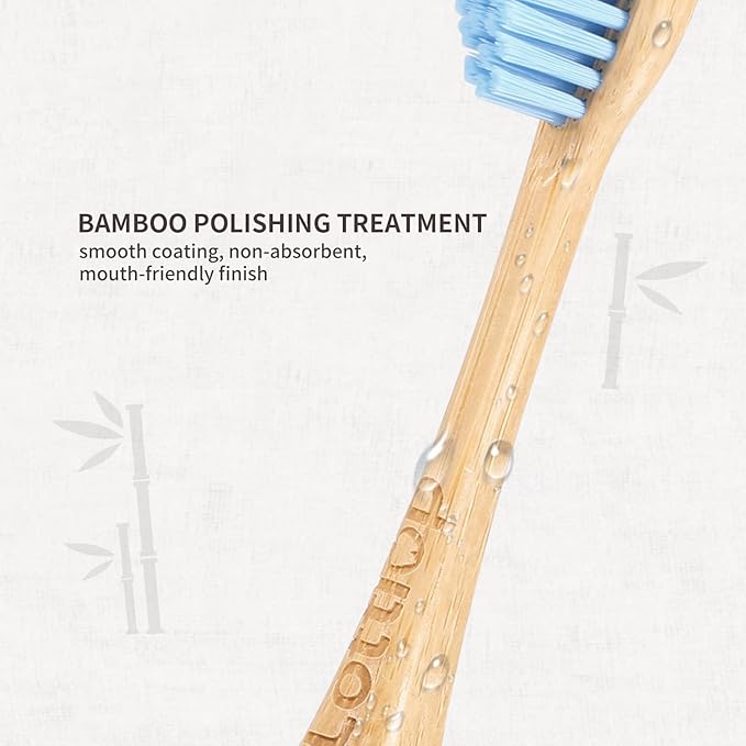 Bamboo Electric Toothbrush Heads, Plant-Based Soft Bristles Electric Toothbrush Replacement Heads, Compatible with Philips Sonicare (Light Blue)