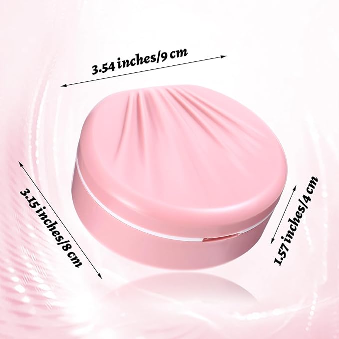 Retainer Case With Mirror Aligner Case Mouth Guard Holder Durable Hygienic Dental Storage Container with Cleaning Brush for Travel Carrying Protecting Braces Partial Dentures