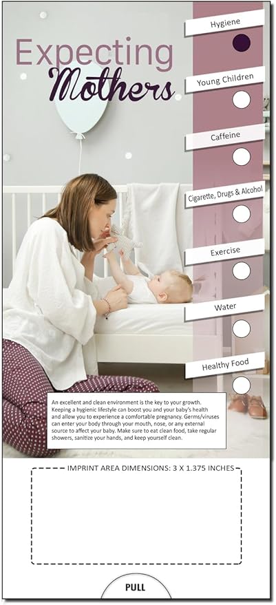 ZOCO - Expecting Mothers Slide Chart - Custom Promotional Item (Pack of 250) - Pregnancy Pocket Guide, Brochure, Pamphlet - Doctor’s Office, Hospitals, Clinics, Healthcare Handout - 3.75 x 8.5 in.