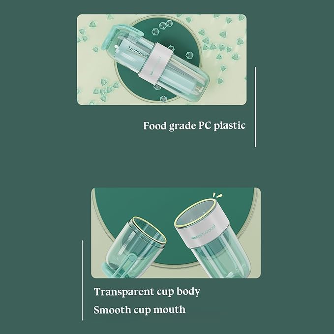 Luxury Transparent Pink Plastic Travel Toothbrush Holder Case with Cover, Portable Travel Toothbrush Cup, Storage Container for School Camping Business Trip Bathroom