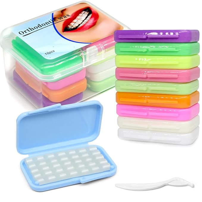BVN Braces Wax Dental Wax: 10 Boxes Orthodontic Wax Strips, Braces Wax for Teeth, Ortho Wax for Braces, Tooth Wax, Mouth Wax, Oral Wax for Braces, Relief Wax for Braces Wearer Aligners Patients