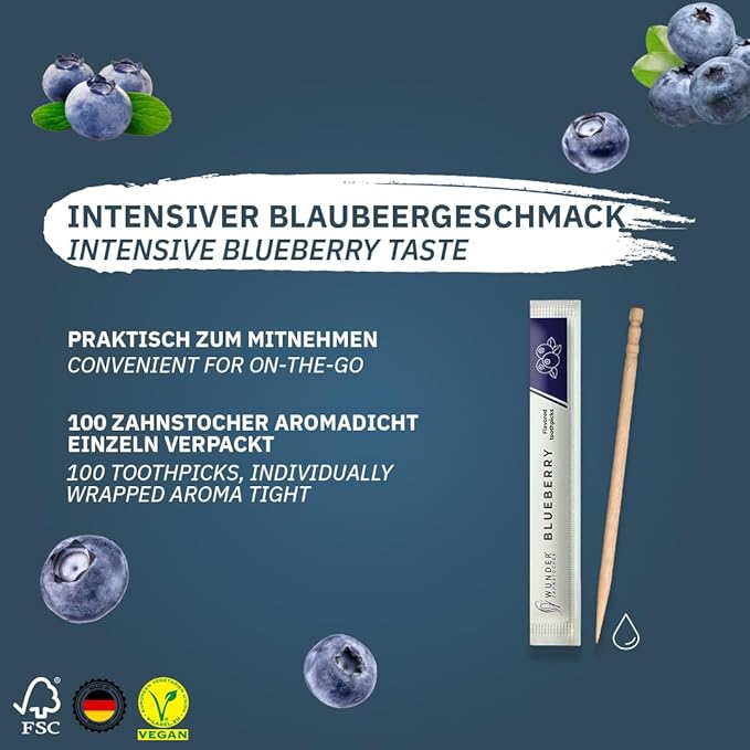 Wonder Toothpicks with Flavor - 100x Flavored toothpicks Individually Packed in 8 Refreshing Varieties - Gentle Oral Hygiene - Fresh Breath - Individually Packed Toothpicks with Flavor