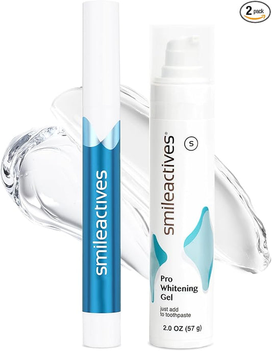 Smileactives Teeth Whitening Kit, Complete at Home Teeth Whitening Treatment, Travel Size Tooth Whitening, Stain Remover for White Teeth, Contains Clinical-Grade Hydrogen Peroxide, 60 Day Kit
