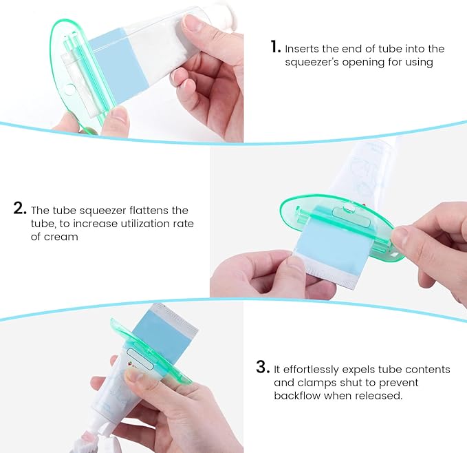 LOVEINUSA Toothpaste Tube Squeezer Dispenser, 10PCS Toothpaste Roller Squeezer Tool Tooth Paste Cap Holder for Bathroom, Assorted Colors