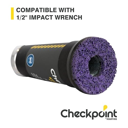 Checkpoint – 2-in-1 Stud and Hub Cleaning Tool for Cars, SUVs & Trucks – One-Piece Design, Removes Rust & Corrosion, Long-Lasting Abrasive Pad (Truck Model)